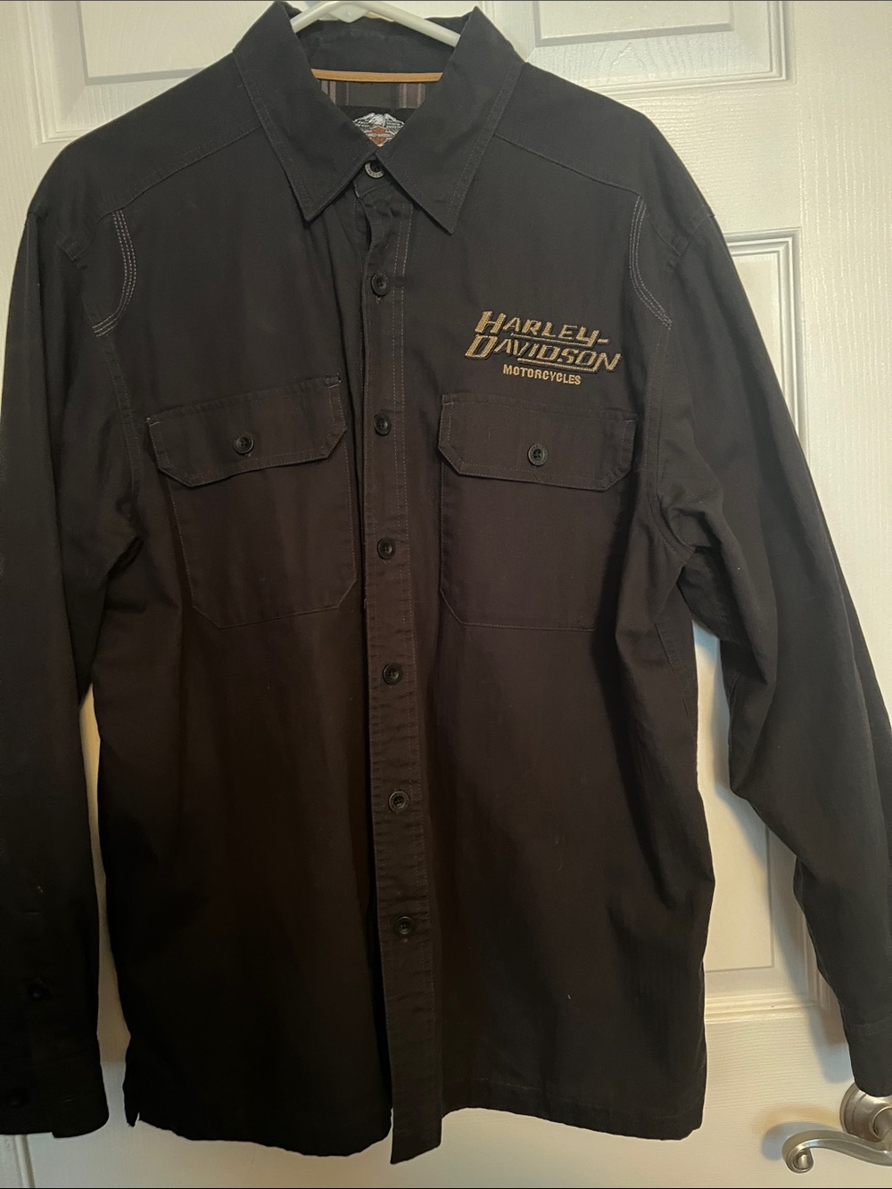 Harley-Davidson Black Button-Front Logo Work Shirt